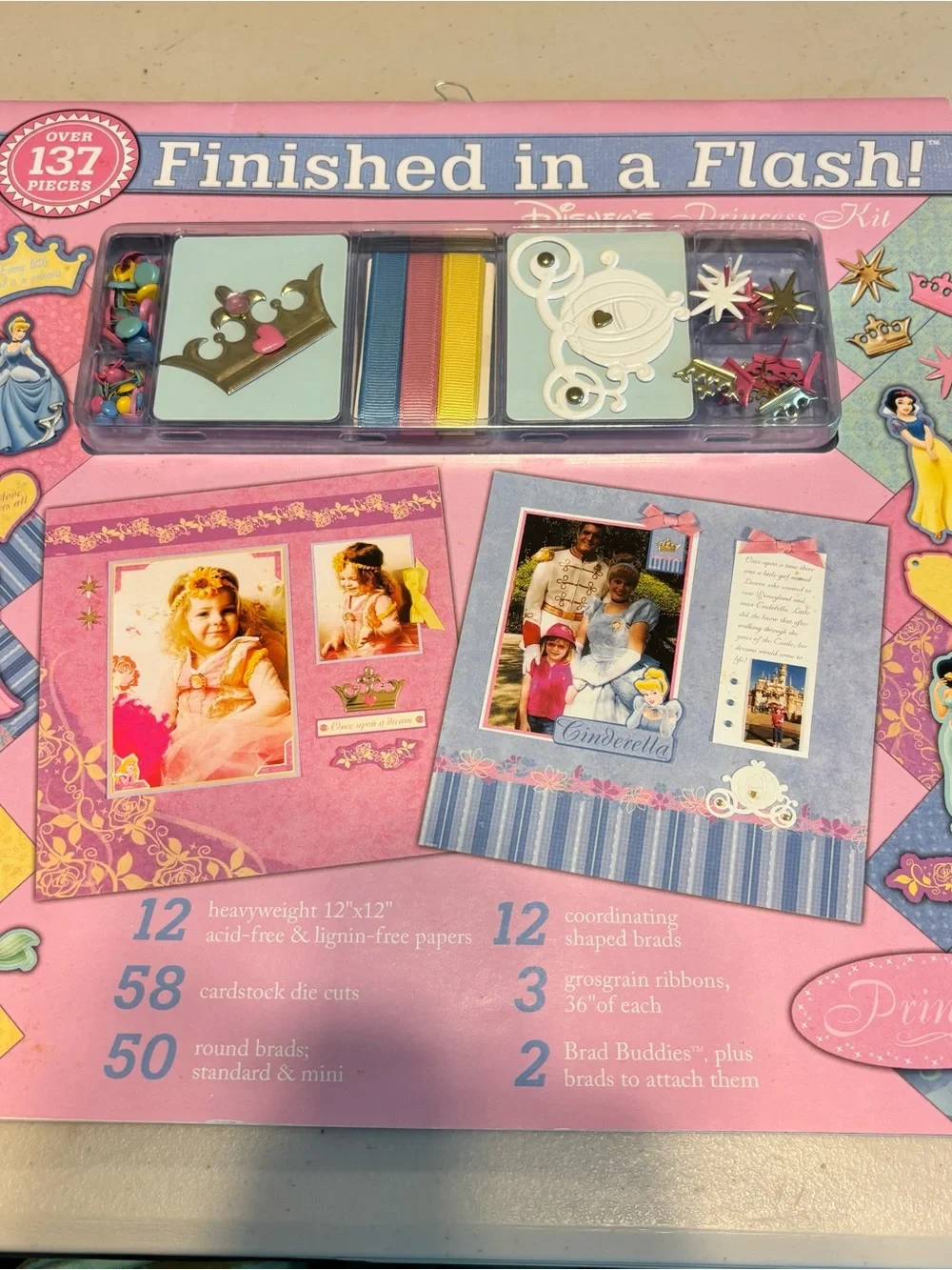 Disney Princess Scrapbook Kit - Pink, Blue, Yellow. New